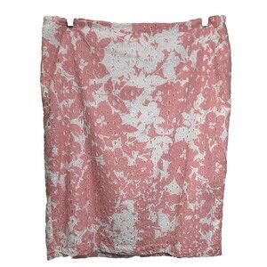 New York & Company Skirt Size 18 Eyelet Floral Pencil Lined Cotton Back Zip